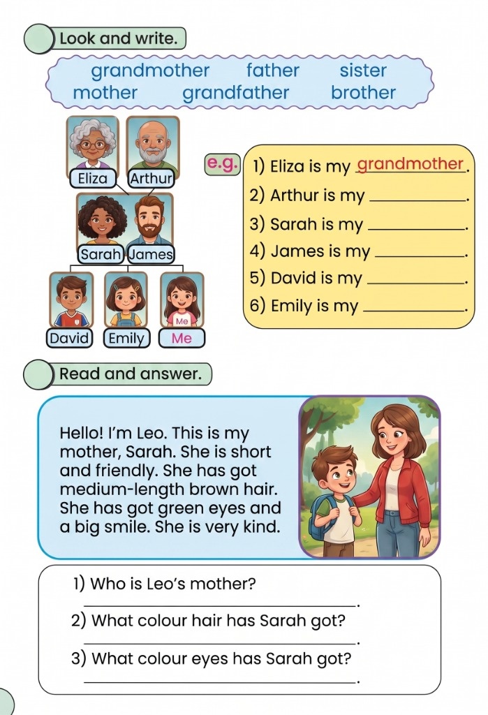 Family Tree & Reading Comprehension